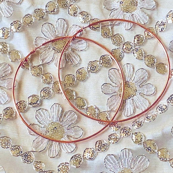 Jewelry - New Extra Large Rose Gold Hoop Earrings